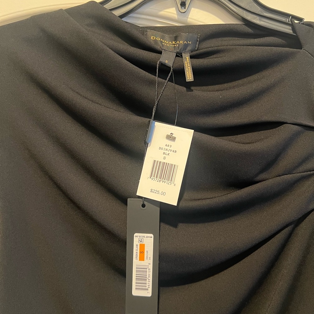 Donna Karan Sophisticated Black Cowl Neck Blouse